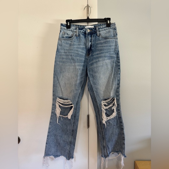 VERVET BY FLYING MONKEY Blue Distressed Boyfriend Jeans - Picture 1 of 8